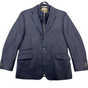 Kroon Blazer Ritchie Men 42R Navy Blue Wool Cashmere Zip Bib Sport Coat KF230